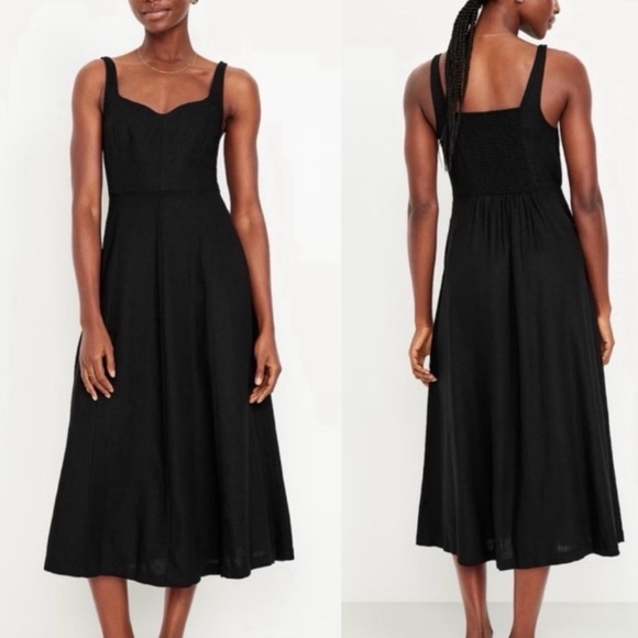 Old Navy Dresses & Skirts - Old Navy Classic Black Midi Dress - Notched Neck Style in Blackjack